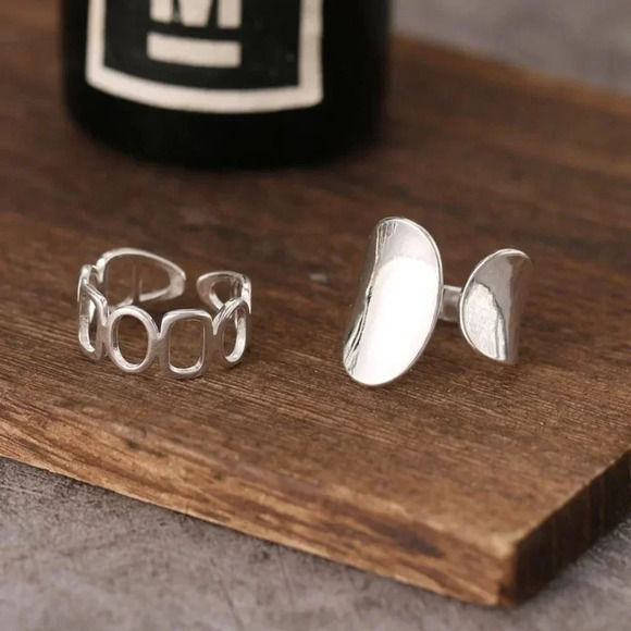 Minimalist 925 Sterling Silver Wrap Ring Geometric Ring Dainty Statement Ring - Picture 6 of 6